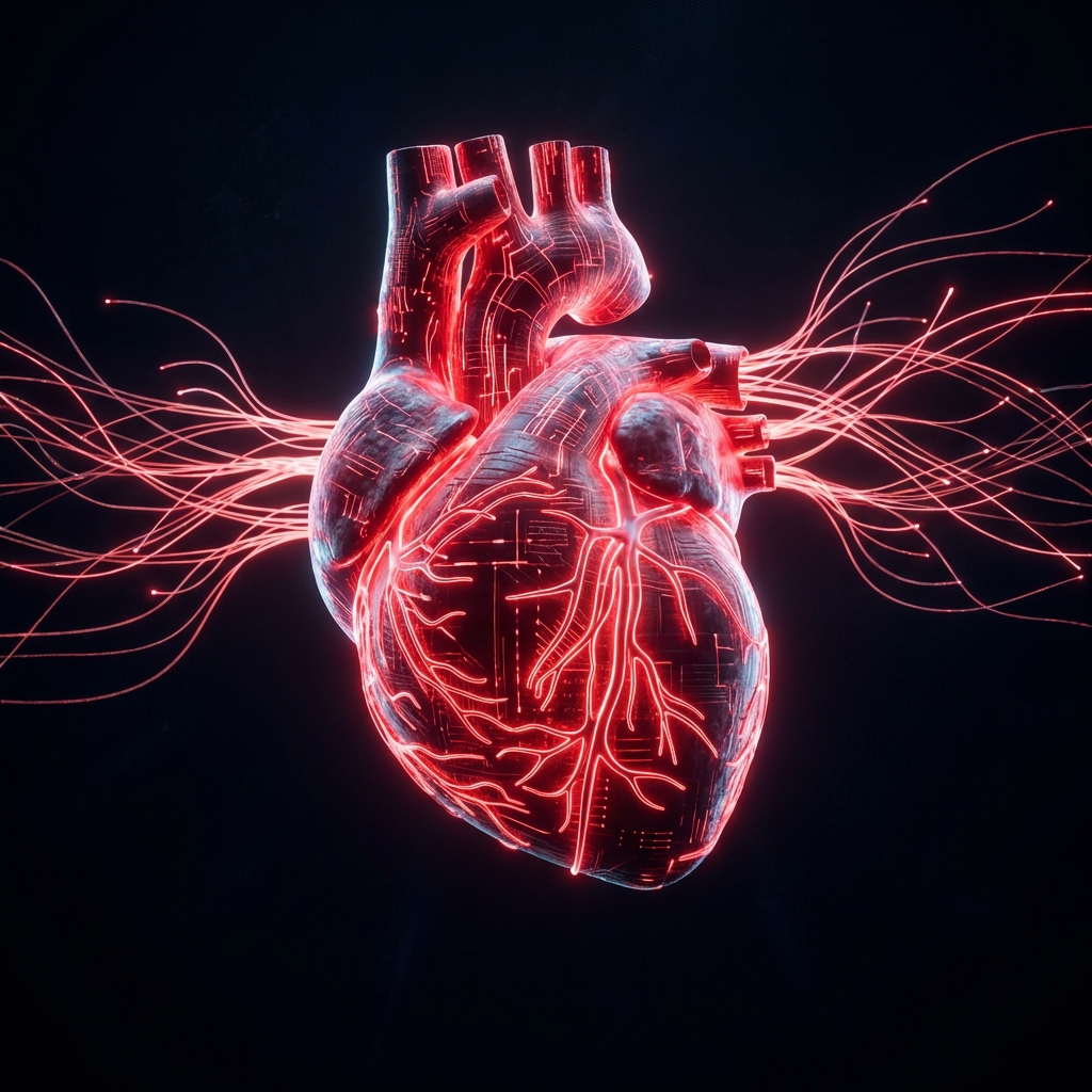 Abstract 3D pulsing digital heart